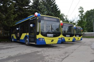 Вручение 3-х новых низкопольных троллейбусов